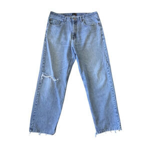 Vintage Mossimo Gene 90s Light Wash Straight Leg Jeans 36 x 32 USA Skater Rips
